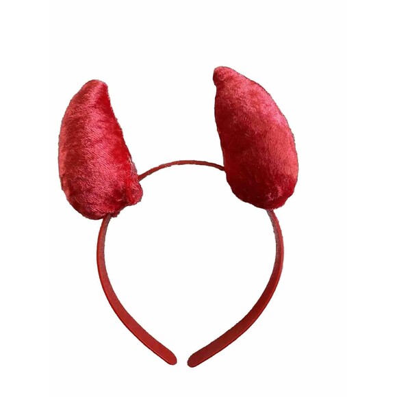Cute Sexy Devil Horns Red Headband Halloween Costume Cosplay Velvety Read - Picture 2 of 2